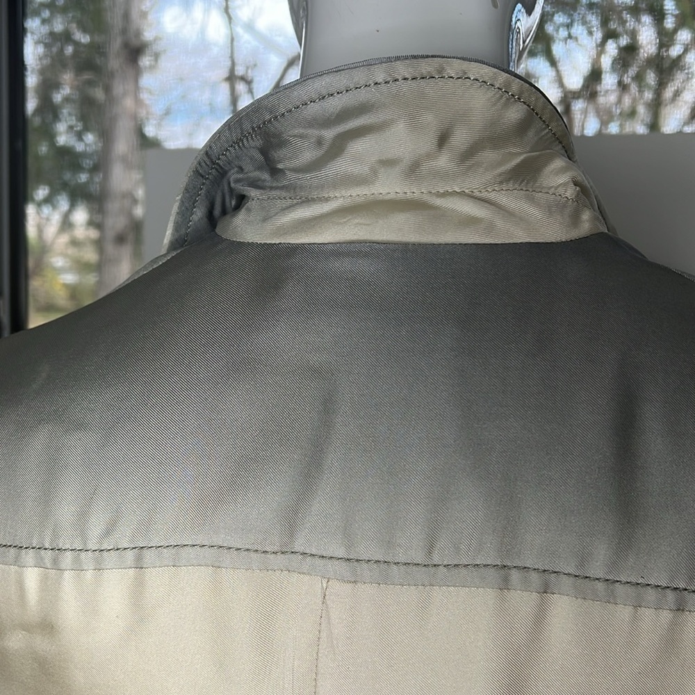 Prada 100% Silk Sz 44 Cream Beige Gray Graduated Ombré Blazer Jacket - Picture 10 of 14
